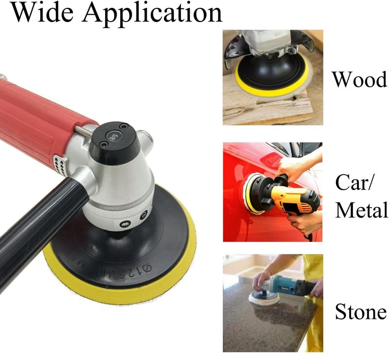 ComeFloor 5 Inch Hook and Loop Backing Pad, 5/8"-11 Thread Polishing Sanding Backer Plate, Angle Grinder Accessories for Car, Wood, Metal Buffering, 2 Pack - Image 3